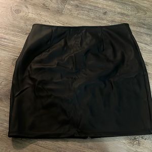 Black leather skirt